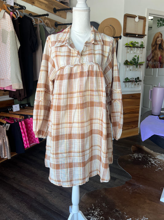 Babydoll Plaid Dress