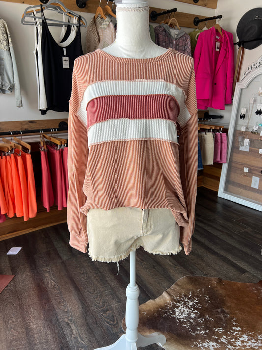 Corded Color Block Top