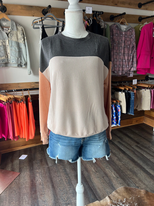 Colorblock Ribbed Top