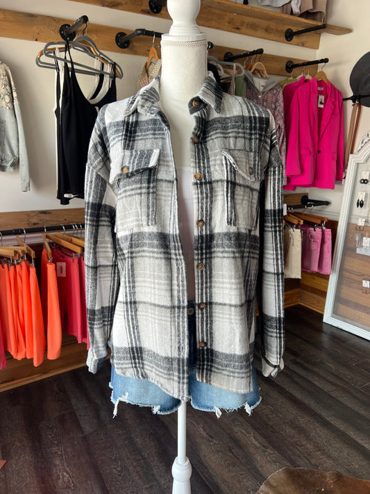 Plaid Button Shacket